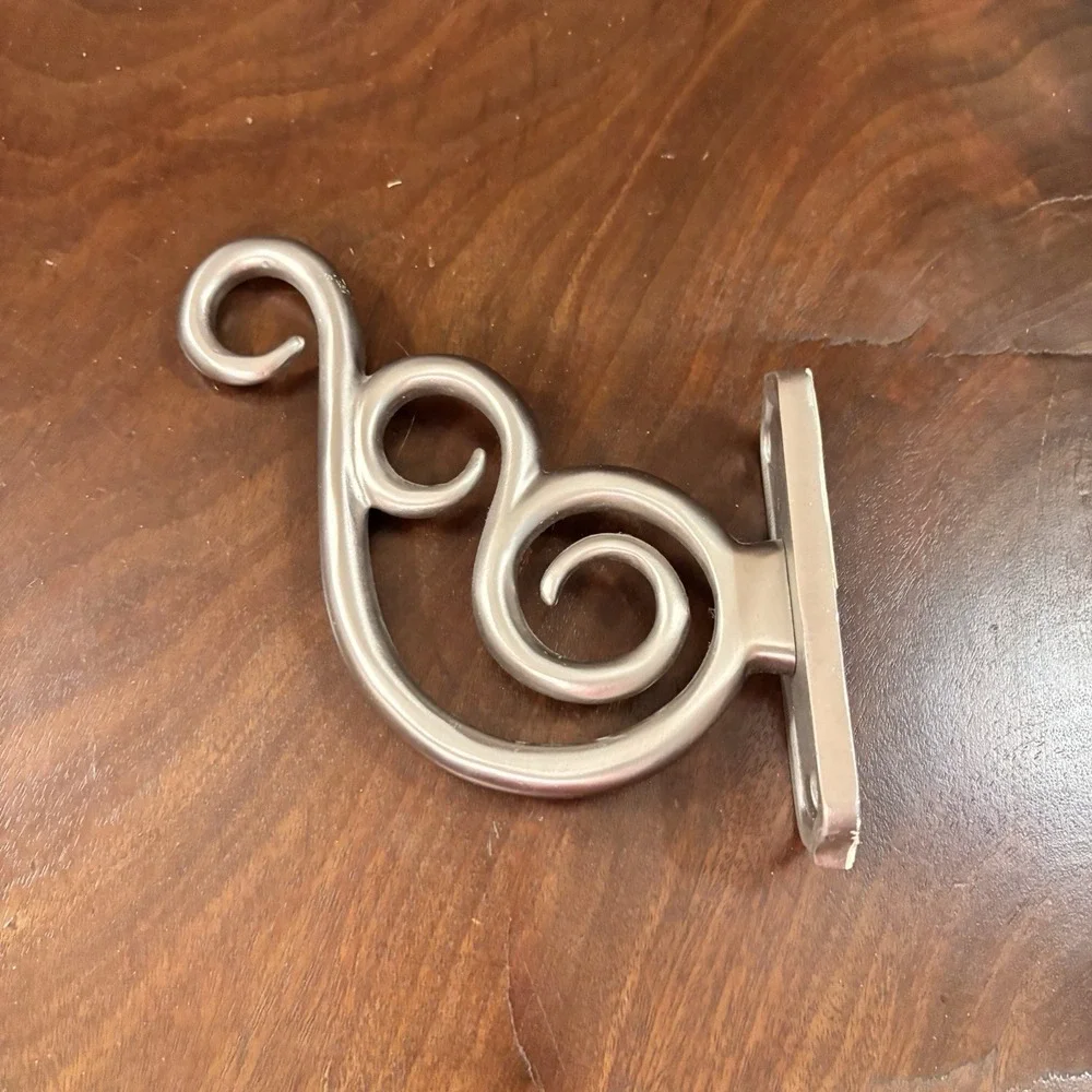 Set of 6 Pottery Barn Swirl Curtain Holdbacks Drapery Window Treatment Hardware